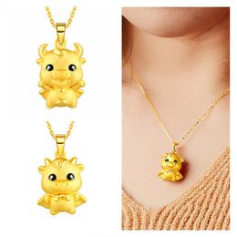 Pendant Necklaces Arrival Gold 3D Zodiac Ox For Women Jewellery Trendy Silver Plated Chain Necklace Female Choker Accessories