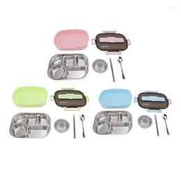 Dinnerware Sets Bento Box Lunch Storage Stainless Steel Proof For Work Microwave Adults