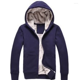 Men's Hoodies Hooded Autumn And Winter Hoodie Clothes Padded Jacket Plus Velvet Casual Solid Fashion