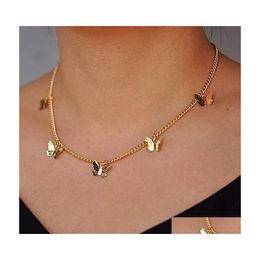 Pendant Necklaces Trendy Butterfly Necklace Sier Gold Star Heart Butterflies For Lady Elegant Girls Jewellery Charms 2022 Drop Deliver Dhc73