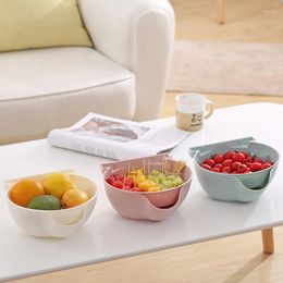 Plates Fruit Plate Double Drain Bowl Vegetable Washing Basket Phone Rack Kitchen Sink Strainer Colander Accessories