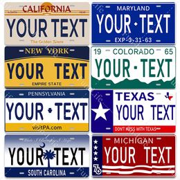 Vintage Metal Poster Home decor Your Text Custom License Plate Poster Vintage Retro Metal Tin Signs Pub Car Garage Wall Art Home Decor 15x30cm w01