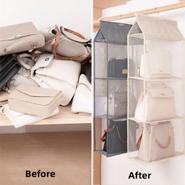 Storage Boxes Handbag Wall Hanging Artefact Wardrobe Wall-mounted Three-dimensional Transparent Mesh Bag Organiser Closet