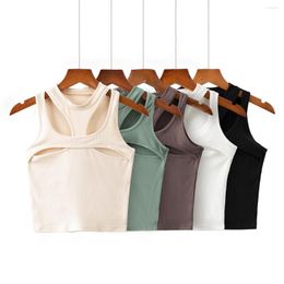 Women's Tanks Sexy Cute Tops Women 2023 Summer Tank Top Korean Fashion White Crop Ribbed Hollow Out Black Asymmetrical Punk