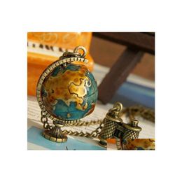 Pendant Necklaces Pendants Vintage Globe Earth Telescope Tellurion Enamel Long Chain Necklace Drop Delivery Jewelry Dhfzs