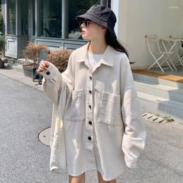Women's Blouses Jacket Woman Oversized Long Solid Cardigan Outerwear Ladies Autumn Casual Coat Fashion Loose Top Korean Style Streetwear