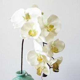 Decorative Flowers 10Heads Big Artificial Orchid European Retro Style Moth Butterfly Orchids Home Wedding Party Decoration Fake Silk Flores