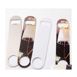 Party Favour Sublimaton Manufacturers Supply Gifts Heat Transfer Printing Diy Long Sier Stainless Steel Metal Bottle Opener Creative Dhcpe