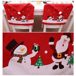 Chair Covers Christmas Cover Santa Claus Hat Dining Party Home Table Decor