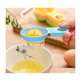 Egg Tools Creative Short Handle White Separator Plastic Material Distributor Kitchen Baking Tool Inventory Wholesale Drop Delivery H Dhave