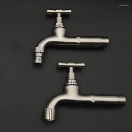 Bathroom Sink Faucets 1Pc Bibcock Long Garden Stainless Steel Mop Faucet Laundry Wall Mount Washing Machine Cold Water Taps