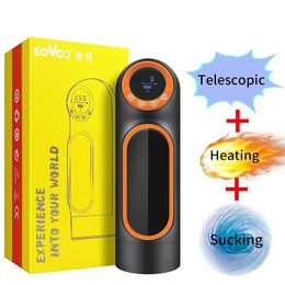 Sex toy Massager Blowjob Sucking Masturbator Machine for Men Automatic Thrust Heated Masturbation Cup Powerful Mouth Toys Male 18