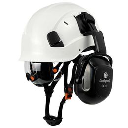CE EN397 Construction Safety Helmet With Inside Visor and Earmuff For Engineer ABS Hard Hat ANSI Industrial Work Cap Men