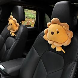 Pillow Cute Cartoon Lion Cancer Car Headrest Neck Waist Lumbar Shoulder Seat Core