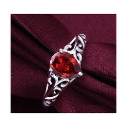 Solitaire Ring Rings For Women Cubic Zirconia 925 China Beautif Wholesale Wedding Crystal Red Sier Diamond Gemstone Drop Delivery Jew Dhz0P