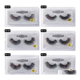 False Eyelashes Handaiyan 6D Natural Thick Curly Long Eye Lashes Wispy Makeup Beauty Extension Tools Handmade 3D Mink Lashe Dhs Drop Dhfxy