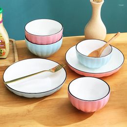 Bowls Dishes Set Household Japanese Tableware Creative Personality Net Red Ceramic Couple Bowl