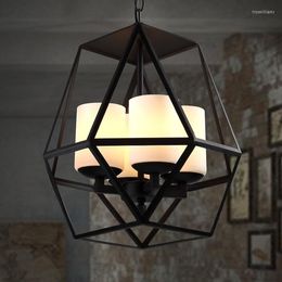 Pendant Lamps American Country Lights Dining Garden Wrought Iron Lamp Retro Restaurant Light Living Room Glass CL72503