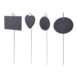 Garden Decorations 5 Pcs Natural Slate Labels Plant Signs Reusable Markers Stake Tags For Vegetables Succulents Potted Flower