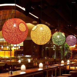 Pendant Lamps Modern Rattan Lights Hand-woven Hanging Lamp Restaurant Living Room Kitchen Light Fixtures Luminaire Suspension