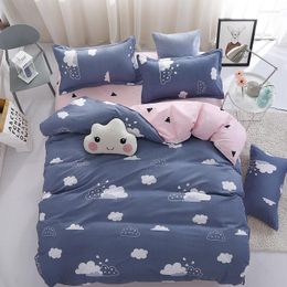 Bedding Sets Cartoon Clouds Print Bed Cover Set Kids Girl Duvet Adult Child Sheets And Pillowcases Comforter 61038