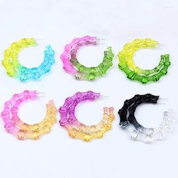 Hoop Earrings UJBOX Wholesale Multicolor Huge Gradient Color Spray Paint Acrylic Bamboo For Women