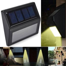 1pcs Outdoor Solar Powered Led Wall Light Sensor Waterproof White Lamp For Home Garden Street Patio Pathway Stairs Corridor