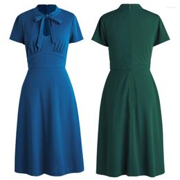 Party Dresses XL 2023 Women Casual Dress Retro Vintage Solid Sundress 50s 60s Red Green Black Blue A Line Swing Tunic Midi