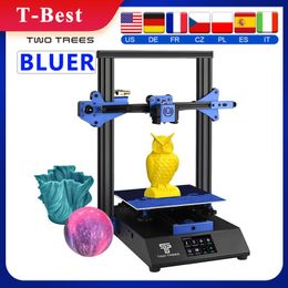 Printers BLUER 3D Printer Metal Structure Silent Printing High Precision 3.5 Inch Touchscreen Heated Bed Resume Print FilamentPrinters