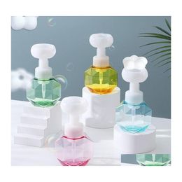 Packing Bottles 300Ml Flower Foam Soap Pump Bottle Bathroom Hand Sanitizer Dispenser Petg Facial Cleanser Refillable Drop Delivery O Otgnw