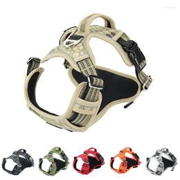 Dog Collars No Pull Adjustable Pet Harness Vest With Handle For Medium Large Dogs 1000D Oxford Cloth Reflective Training