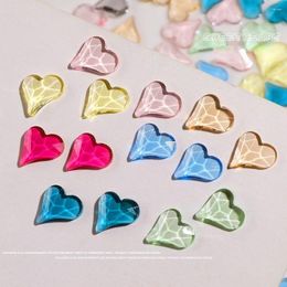 Nail Art Decorations Ice Transparent Crooked Heart Jewelry Sweet Fairy 3D Nails Symphony Crystal Stone Ornaments