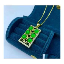 Pendant Necklaces Factory Wholesale Brazil Chalcedony925Sier Inlaid Stylish Abacus Beads Decorative Pendantpendant Drop Delivery Jew Otvrz