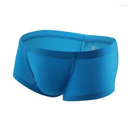 Underpants Sexy Underwear Mens Boxers Solid Ice Silk Panties For Man Comfortable Low Wiast U Convex Pouch Male Undershorts Cueca