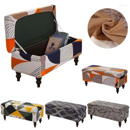 Chair Covers Folding Ottoman Cover Long Piano Stool Rectangle Footrest Slipcovers Can Storage Shoes Geometry Bench Protector