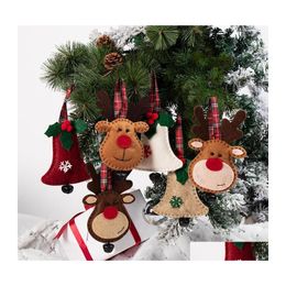 Christmas Decorations Elk Bell Pendant Decoration Year Ornaments Holiday Supplies Tree Drop Delivery Home Garden Festive Party Dhktf