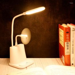 Table Lamps Creative Led Lamp Reading Light Baby Kids Desk Phone Pen Holder USB Charging Touch Eye Protection Lighting