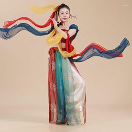 Stage Wear 2023 Chinese Modern Dance Pants Retro Folk Bloomers Classical Dunhuang Costume Women Daily Training Set G770