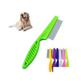 Dog Grooming Cat Supplies Pets Flea Combs Fine Tooth Stainless Steel Needle Hair Comb Deworming Catching Lice Grate Animal Care Hy04 Dhyqn