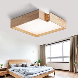 Ceiling Lights Creative Wooden Bedroom Lamp Japanese Tatami Log Nordic Style Led Master LU824424