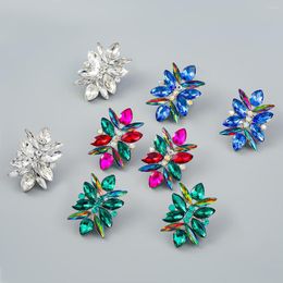 Stud Earrings Fashion Metal Rhinestone Geometric For Women Elegant Glamour Banquet Jewellery Accessories