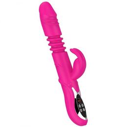 Sex toy Massager Telescopic Dildo Machine g Spot Vibrator Thrusting Rotating Female Masturbation for Vagina Goods Rabbit Clitoris Toys