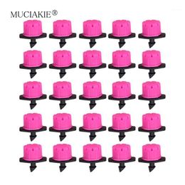 Watering Equipments MUCIAKIE 100-1000PCS Pink 8-Holes Adjustable Sprinklers With 1/4'' Barb Nozzles Greenhouse Irrigation Garden Connectors