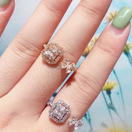 Wedding Rings Bride Talk Trendy Adjustable Women Open Ring Cubic Zirconia High Quality Fashion Bridal Jewellery For Party