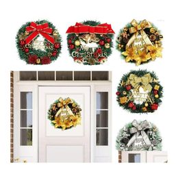 Christmas Decorations Merry Wreath Garland Pine Cone Red Berries Hanging Ornaments Front Door Wall Window Props Arrangement Decor Dr Dhric