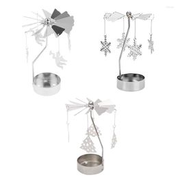 Candle Holders Romantic Candlestick Iron Art Holder Desktop Adornment For Home Frosted Glass Xmas Tree Carousel