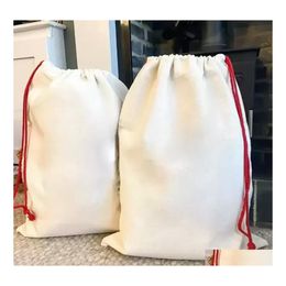 Party Favor Dhs Sublimation Blank Santa Sacks Diy Personlized Dstring Bag Christmas Gift Bags Pocket Heat Transfer Drop Delivery Hom Dhfgj