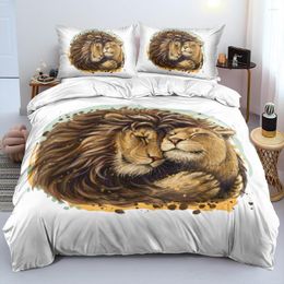 Bedding Sets Duvet Cover Lion Europe Size USA Digital Printing Comforter Covers 3pcs Bed Linen Set Colour 220x240 230x220cm