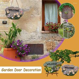 Garden Decorations Resin Wall Sign With Hanging String Decorative Welcome For Front Porch Home Decor