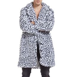 Men's Jackets Leopard Coats 2023 Men Faux Fur Coat Luxury Winter Warm Plush Jacket Fashion Artificial Outwear High Quality